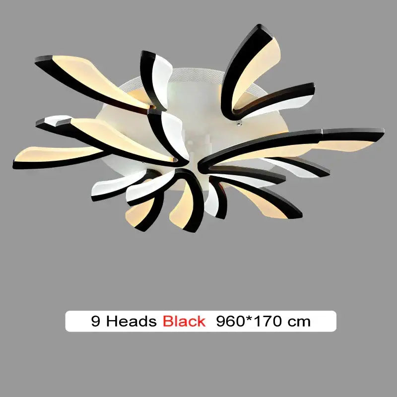 Modern black & white flower led chandelier living room light