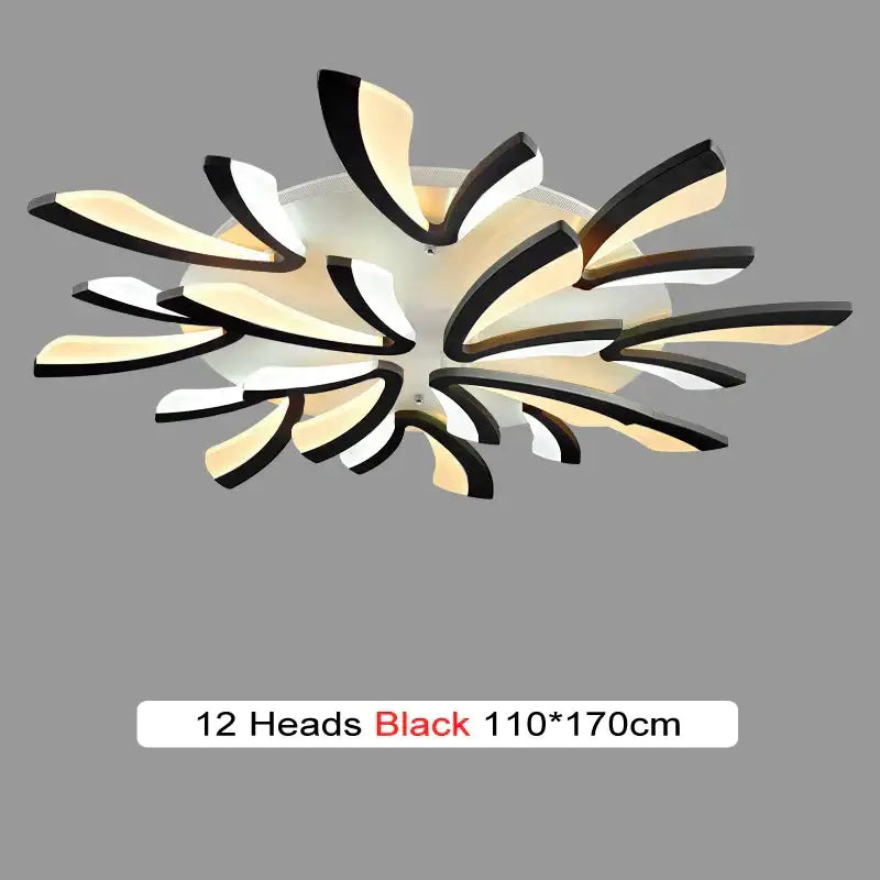 Modern black & white flower led chandelier living room light