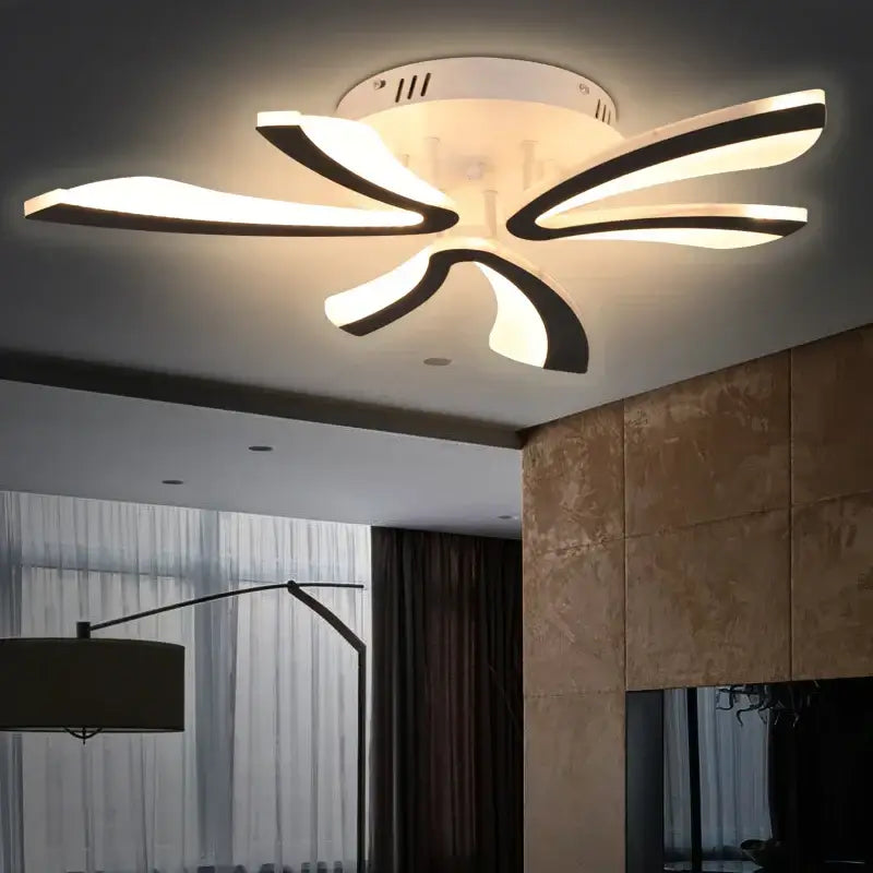 Modern black & white flower led chandelier living room light