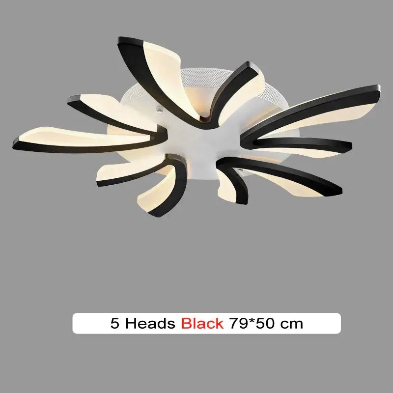 Modern black & white flower led chandelier living room light