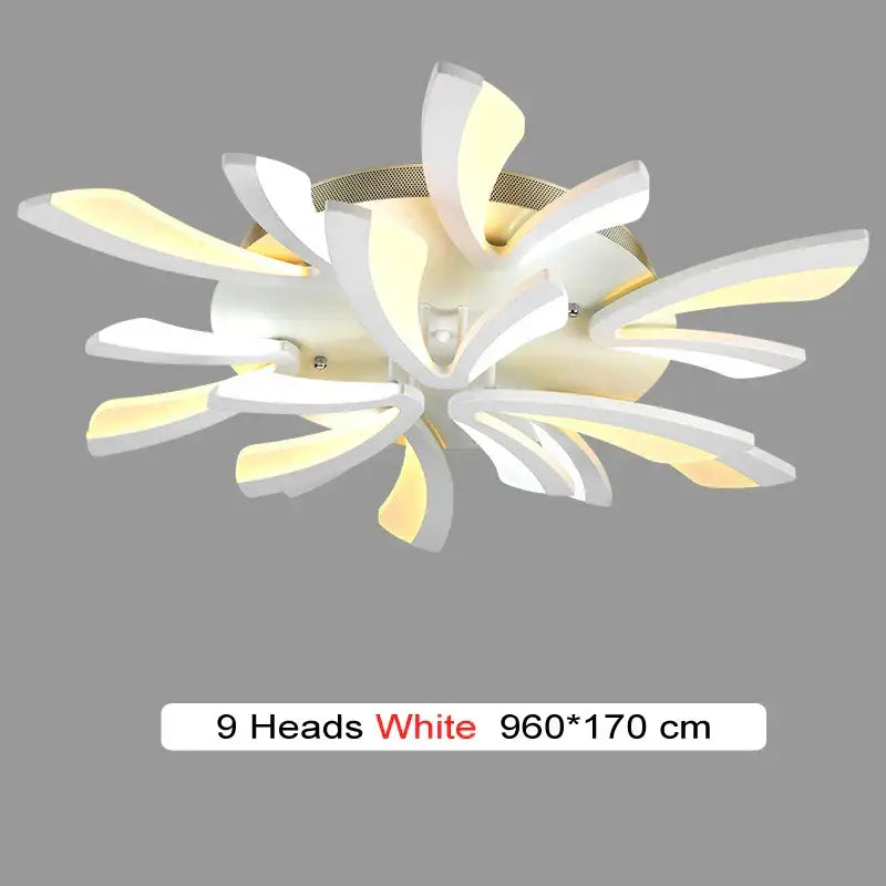 Modern black & white flower led chandelier living room light