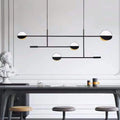 Modern black & white geometric pendant light fixture kitchen island