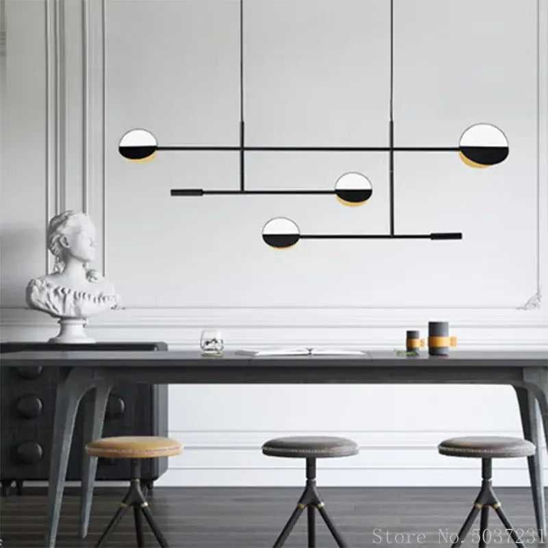 Modern black & white geometric pendant light kitchen decorbites geometric iron