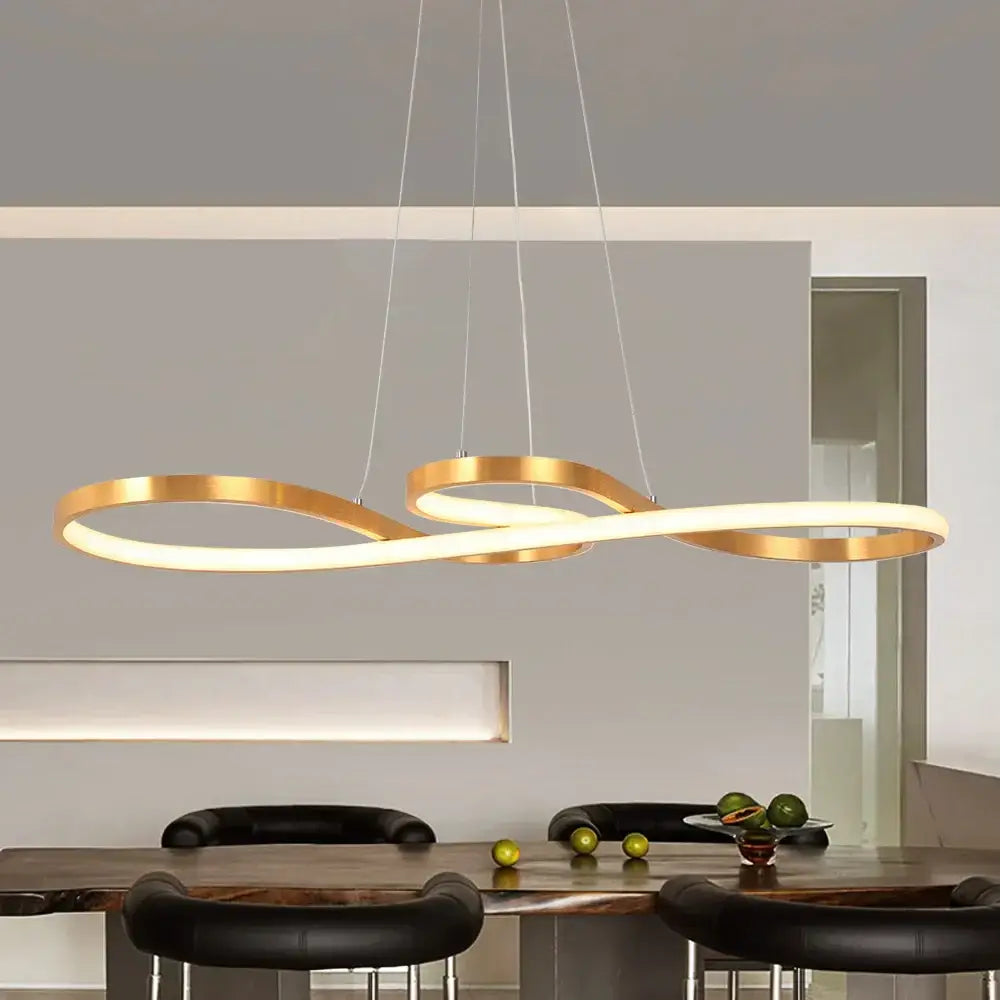 Modern black & white infinity acrylic chandelier led dining room light
