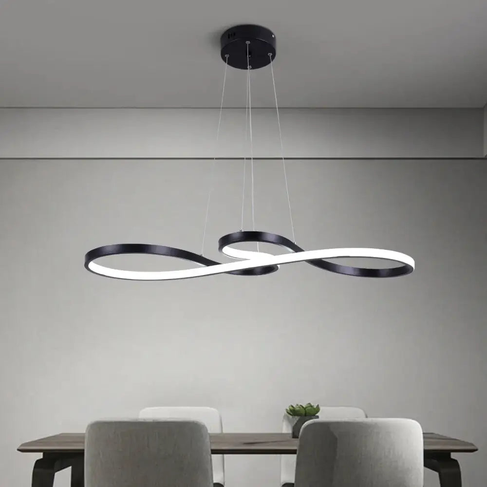 Modern black & white infinity acrylic chandelier led dining room light