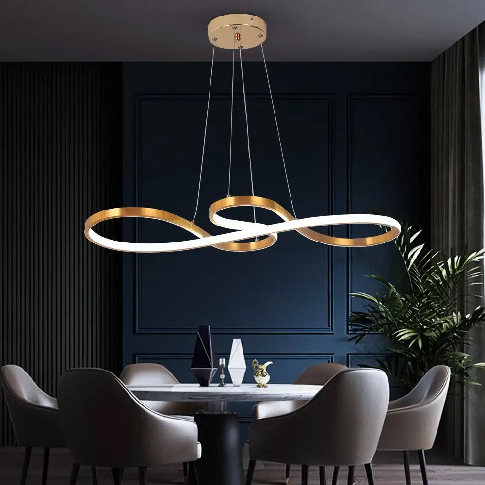 Modern black & white infinity acrylic chandelier led dining room light