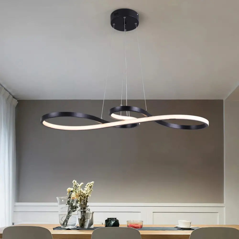 Modern black & white infinity acrylic chandelier led dining room light