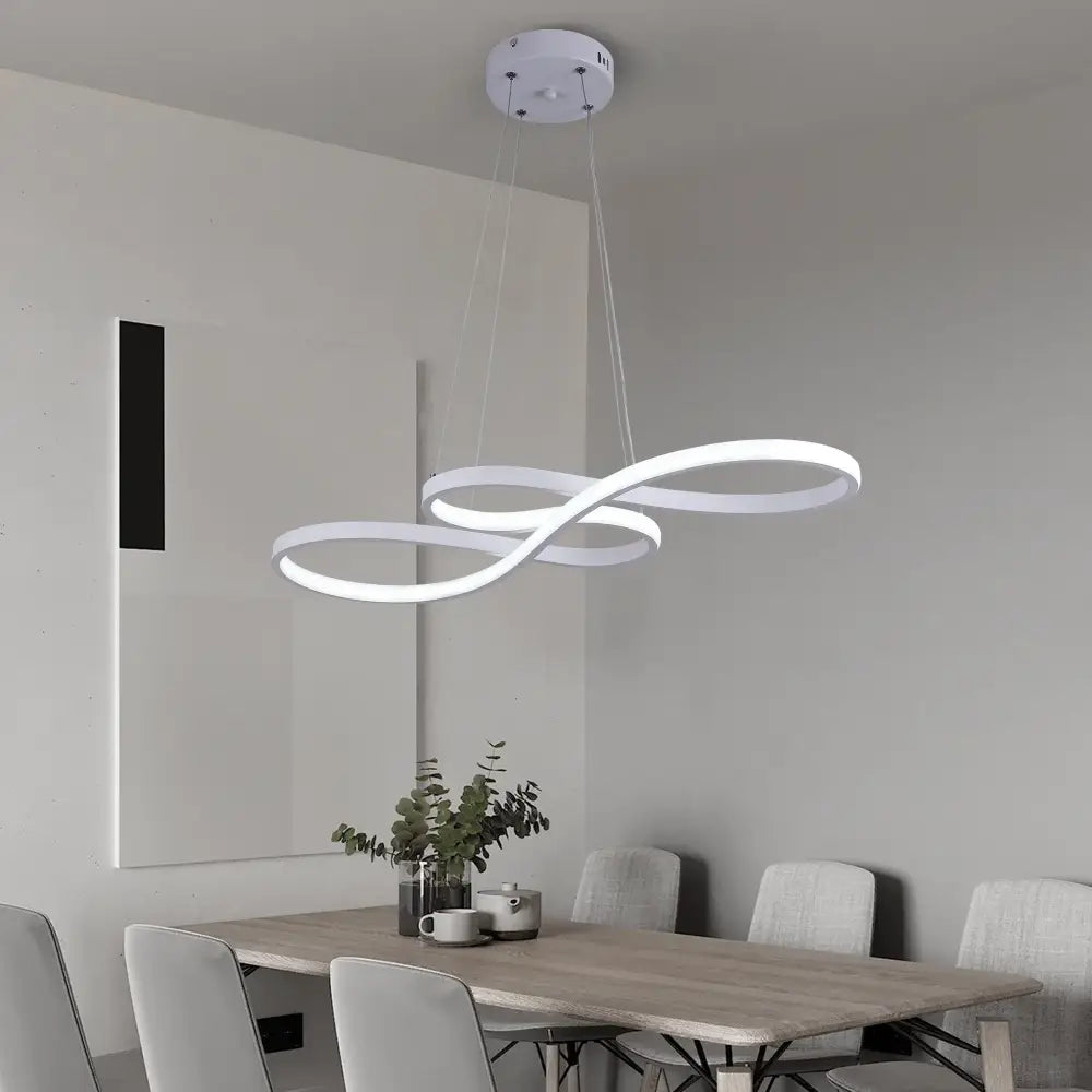 Modern black & white infinity acrylic chandelier led dining room light