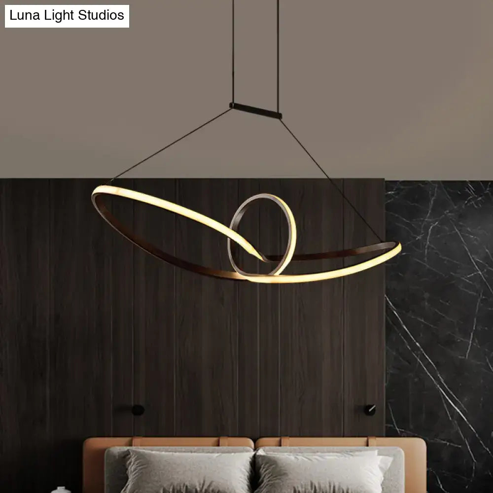Modern black & white knotting island pendant – kitchen led light