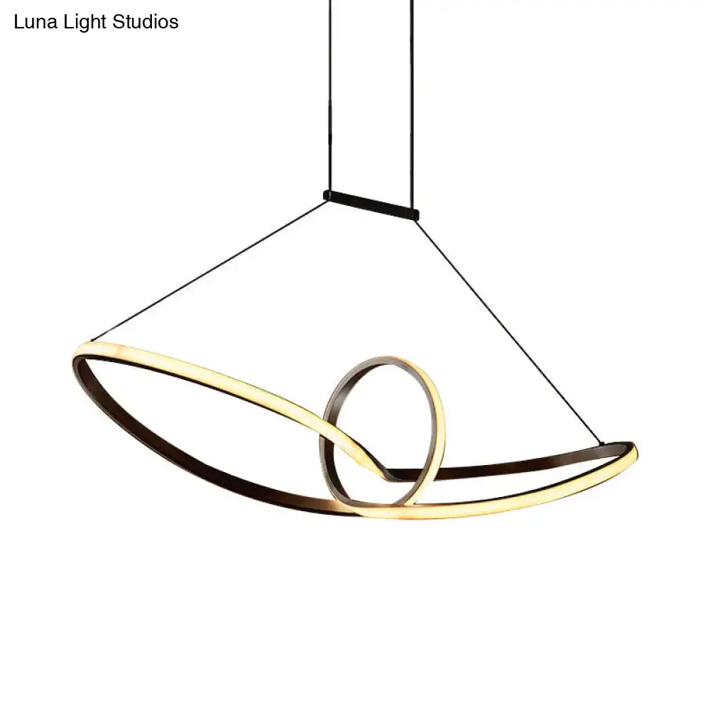 Modern black & white knotting island pendant – kitchen led light