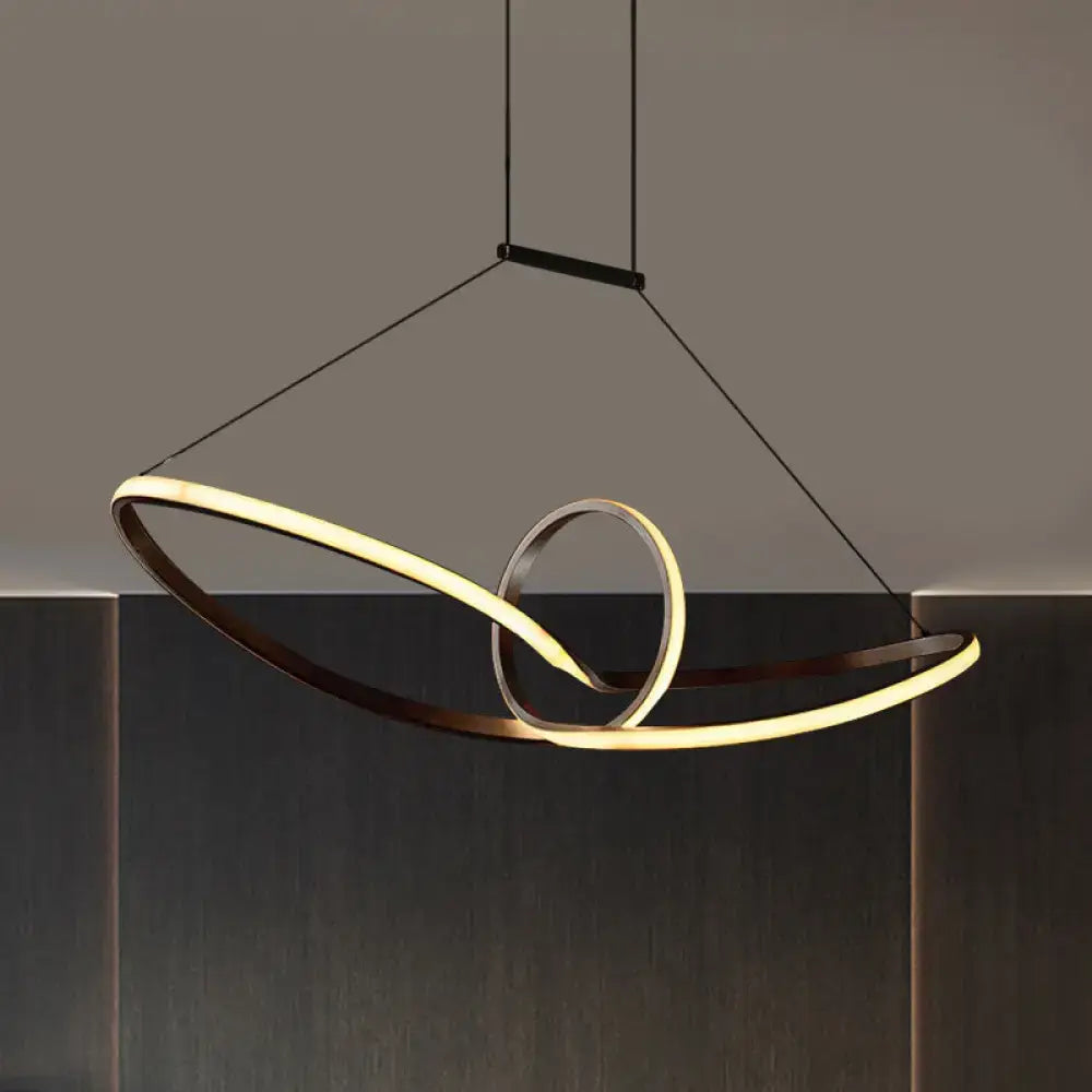 Modern black & white knotting island pendant – kitchen led light