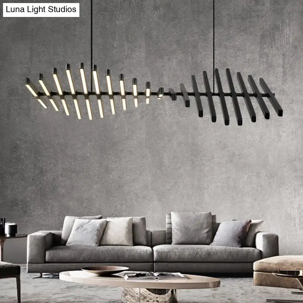 Modern black & white led chandelier – living room pendant light