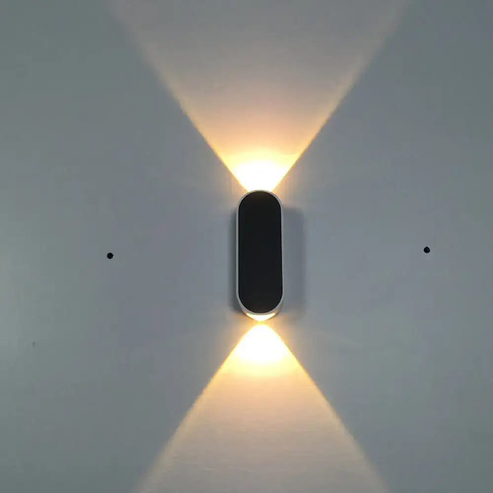 Modern black & white led flush wall sconce metal shade bedroom lamp