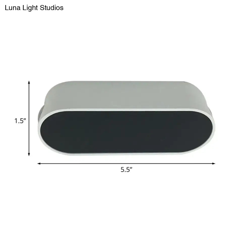 Modern black & white led flush wall sconce metal shade bedroom lamp