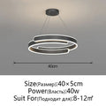 Modern black & white led ring chandelier living room pendant light