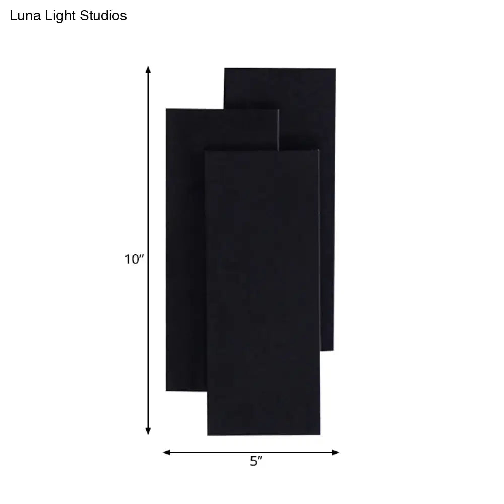 Modern black & white led wall lamp bedroom fixture height 5in