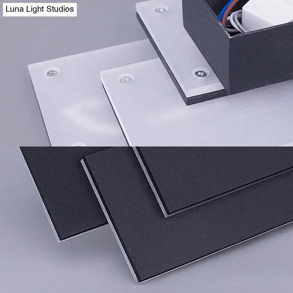 Modern black & white led wall lamp bedroom fixture height 5in