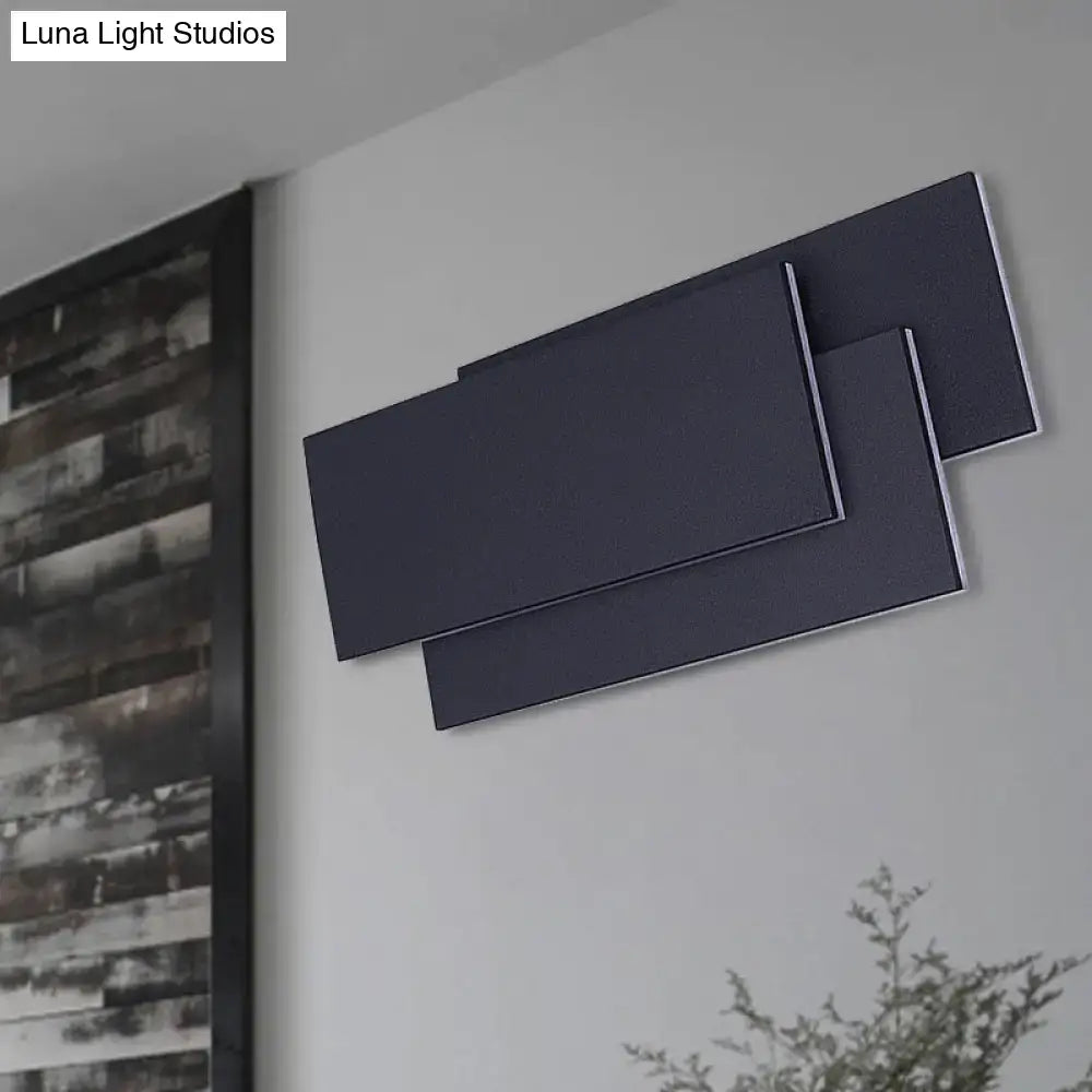 Modern black & white led wall lamp bedroom fixture height 5in
