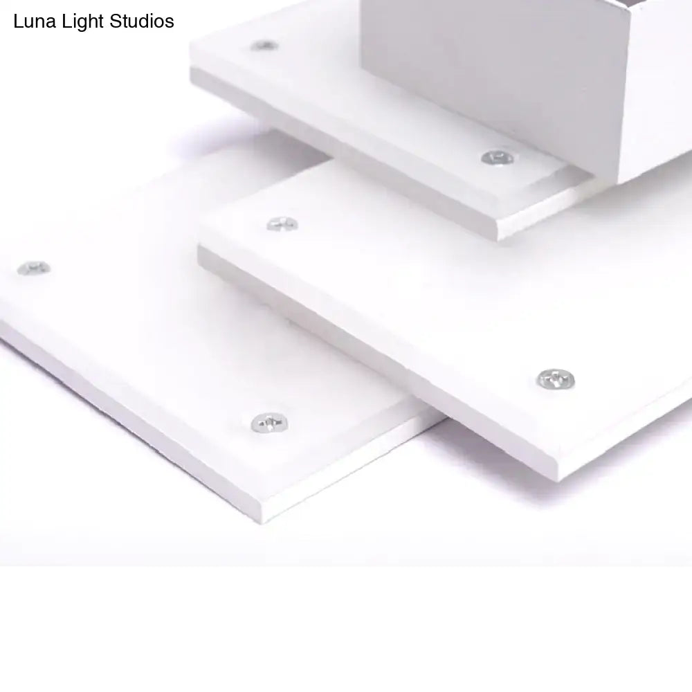 Modern black & white led wall lamp bedroom fixture height 5in