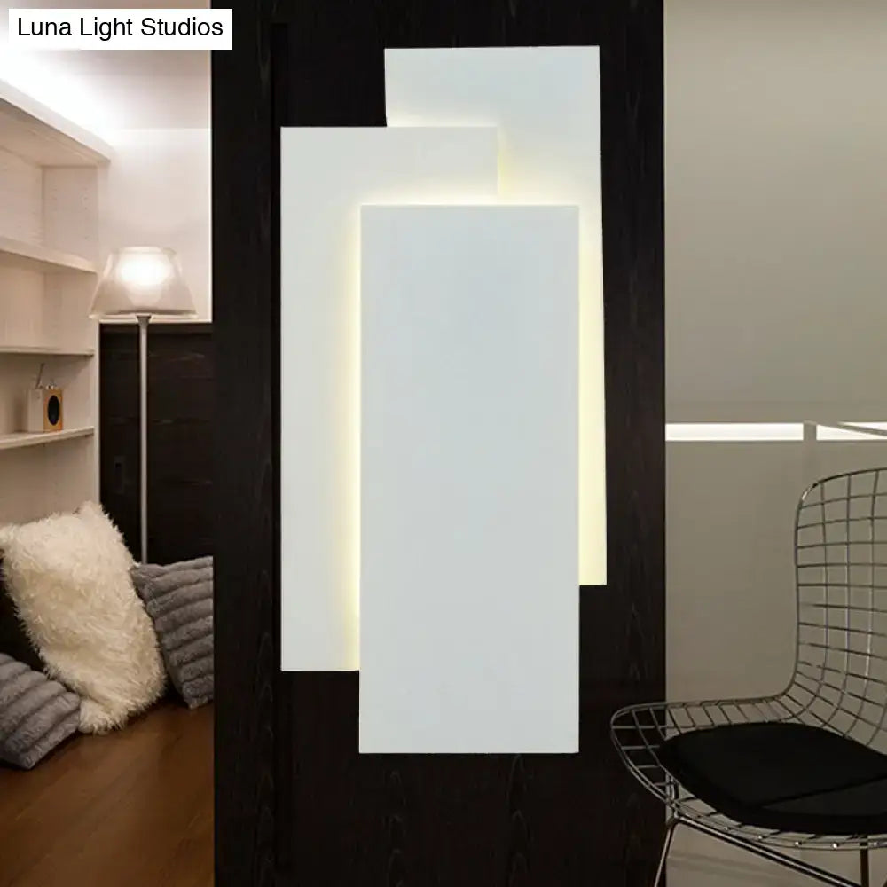 Modern black & white led wall lamp bedroom fixture height 5in