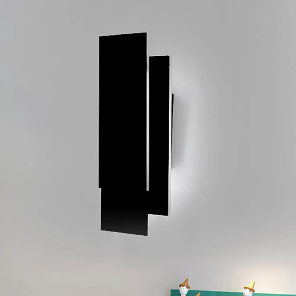 Modern black & white led wall lamp bedroom fixture height 5in