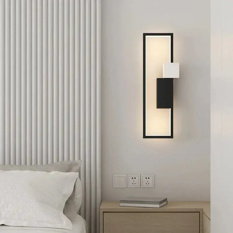Modern black & white led wall lamp – minimalist bedroom sconce