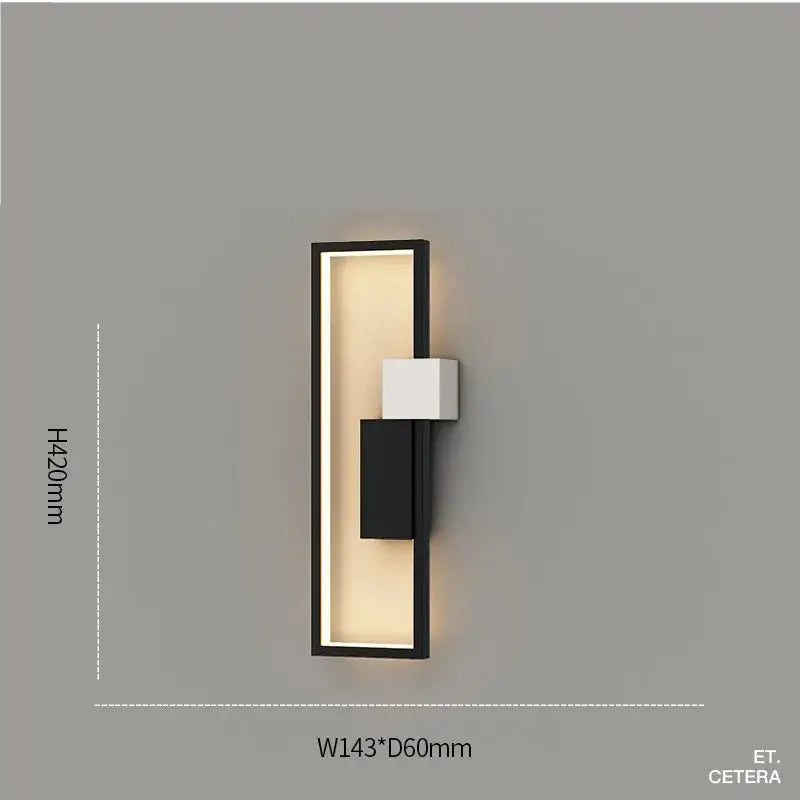 Modern black & white led wall lamp – minimalist bedroom sconce