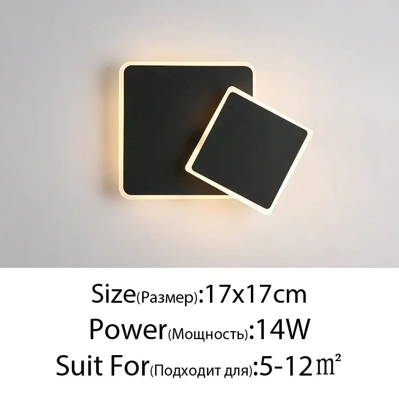 Modern black & white led wall lamps for bedroom sculptural spin design