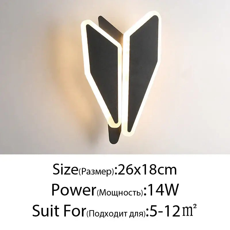 Modern black & white led wall lamps for bedroom sculptural spin design