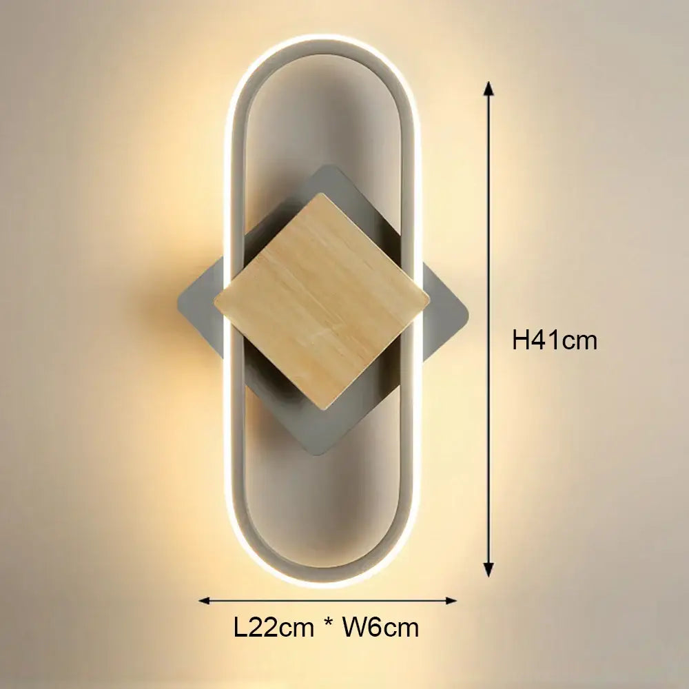 Modern black & white led wall light – bedroom geometric sconce