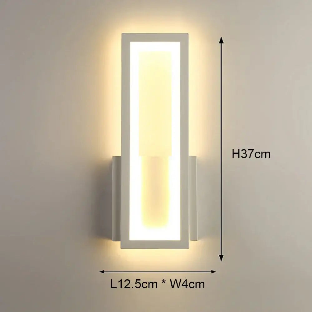 Modern black & white led wall light – bedroom geometric sconce