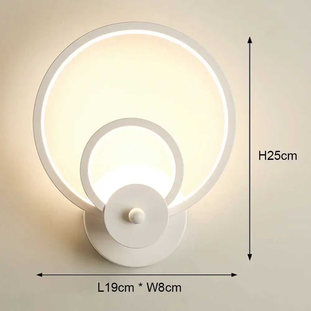 Modern black & white led wall light – bedroom geometric sconce