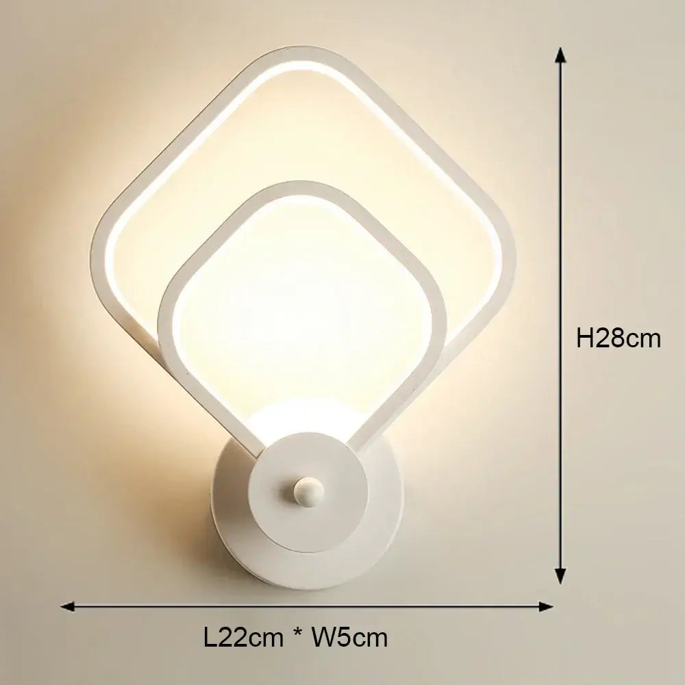 Modern black & white led wall light – bedroom geometric sconce