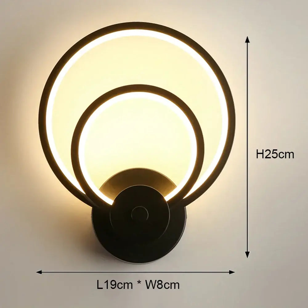Modern black & white led wall light – bedroom geometric sconce