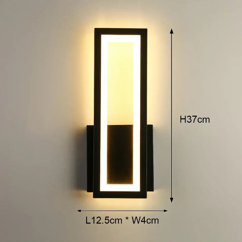 Modern black & white led wall light – bedroom geometric sconce