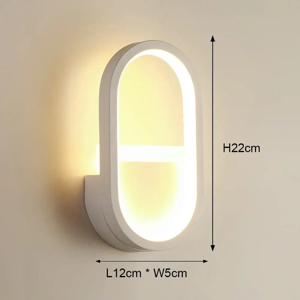 Modern black & white led wall light – bedroom geometric sconce