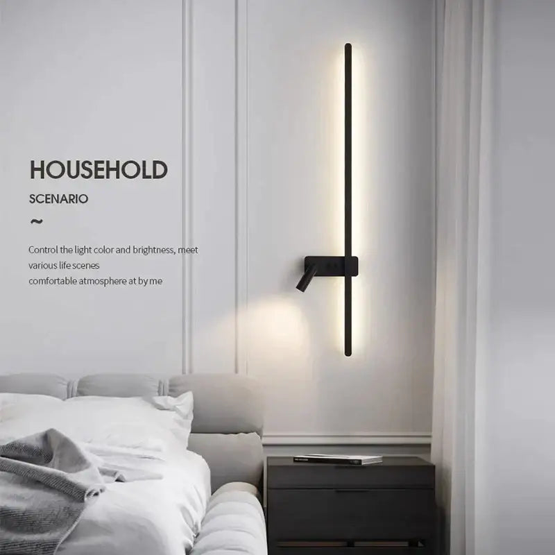 Modern black & white led wall sconce bedroom adjustable spotlight