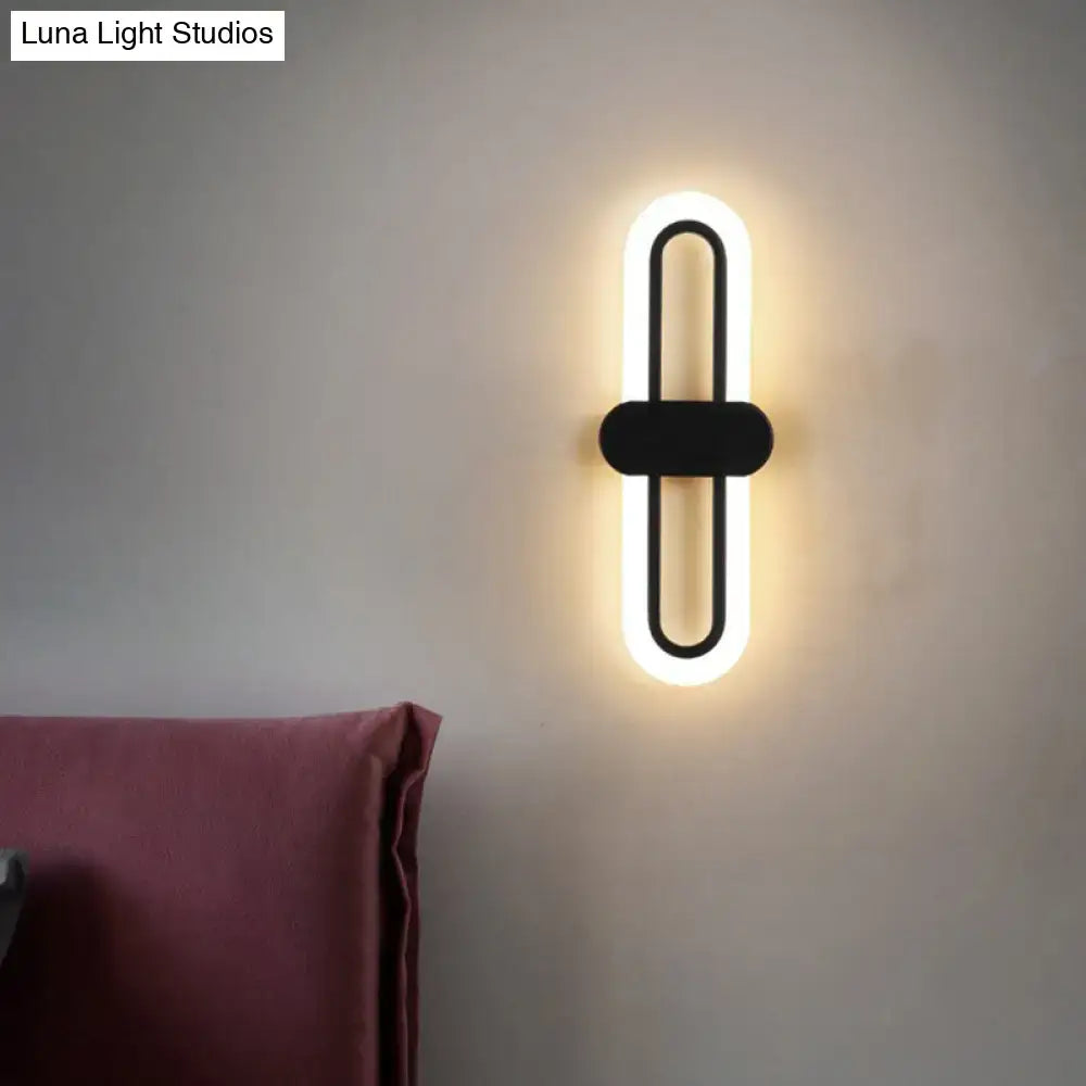Modern black & white led wall sconce – living room 110v-120v light type