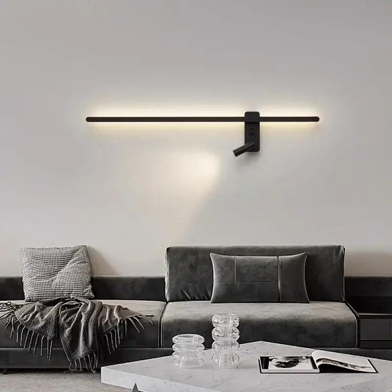 Modern black & white led wall spot light bedroom sconce adjustable arm