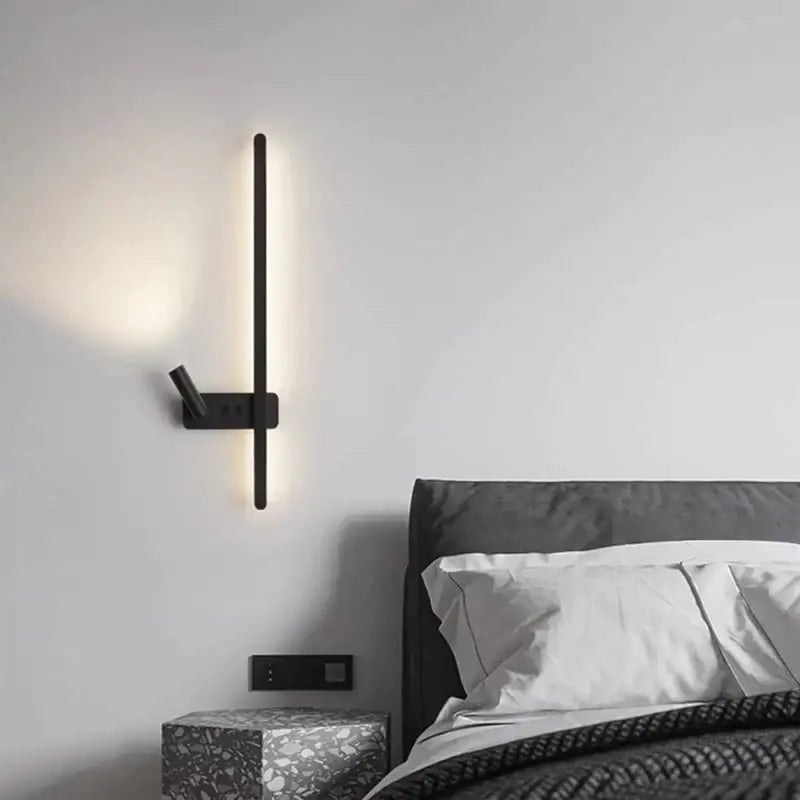 Modern black & white led wall spot light bedroom sconce adjustable arm