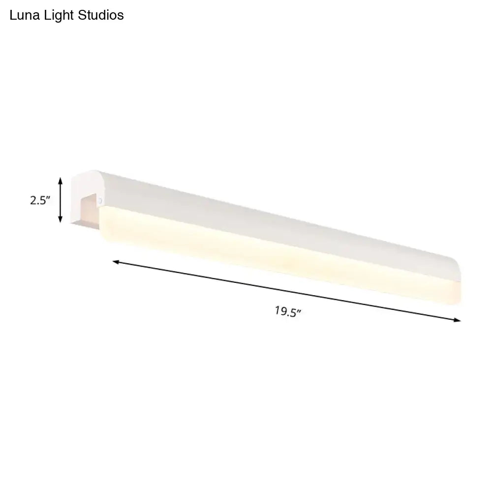 Modern black & white linear led wall light bathroom sconce