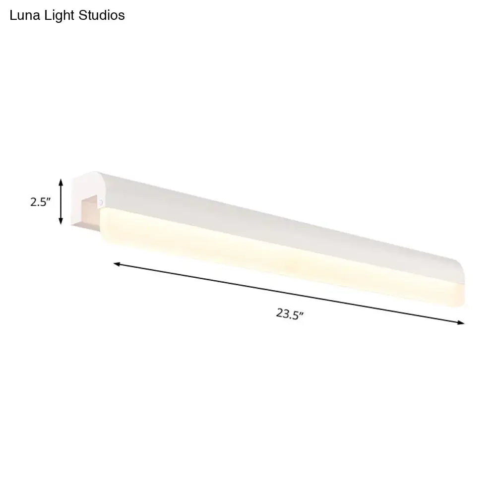 Modern black & white linear led wall light bathroom sconce