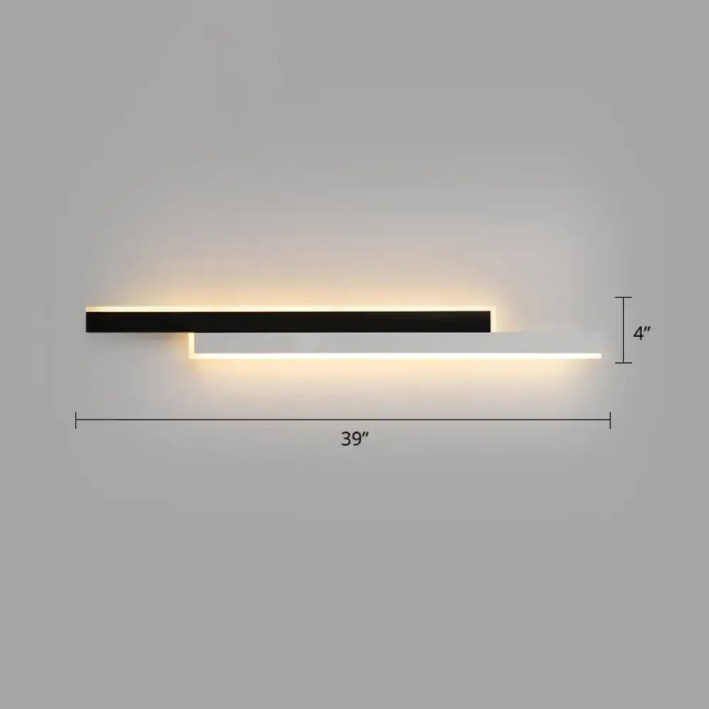 Modern black & white linear led wall light for corridor