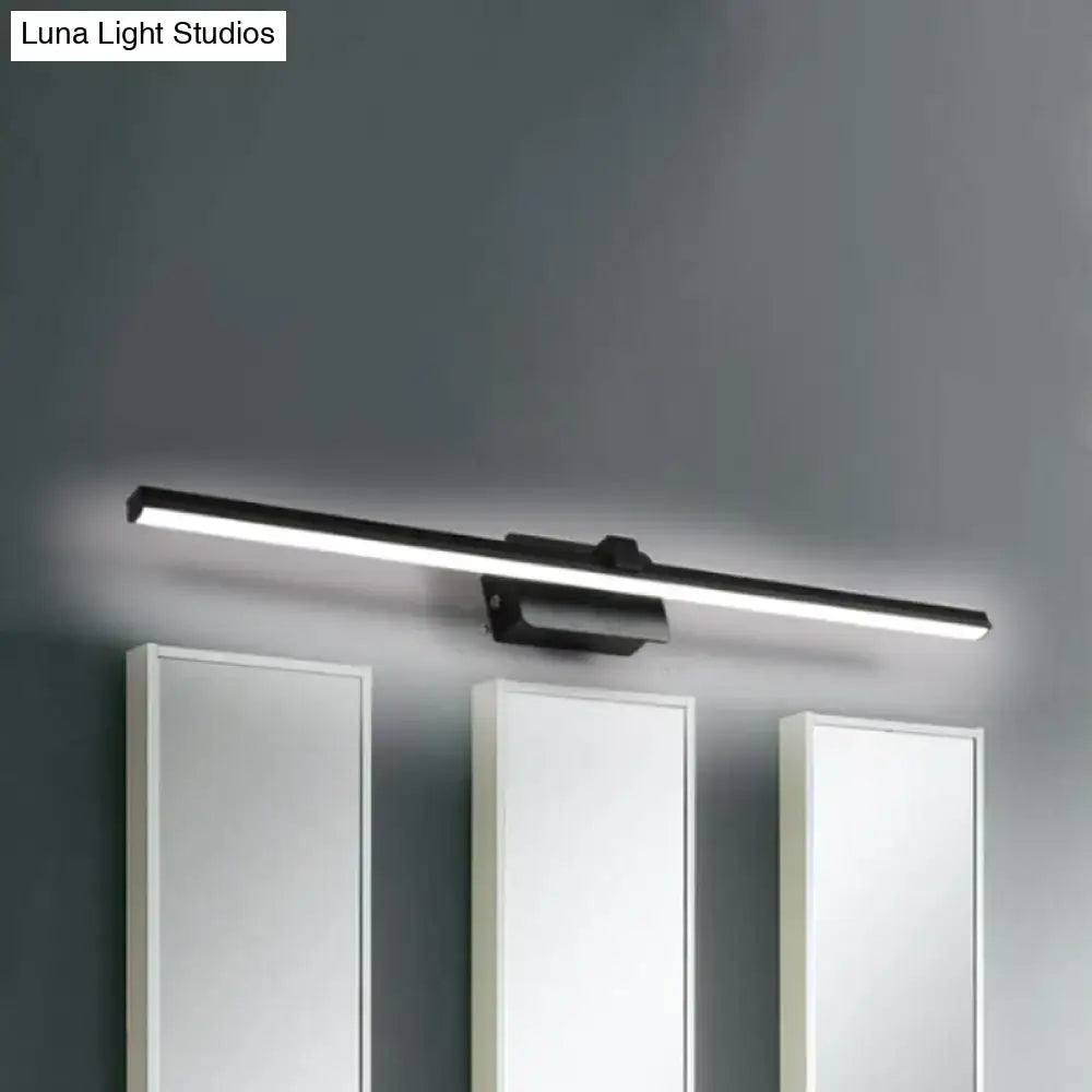 Modern black & white linear light fixture bathroom wall sconce
