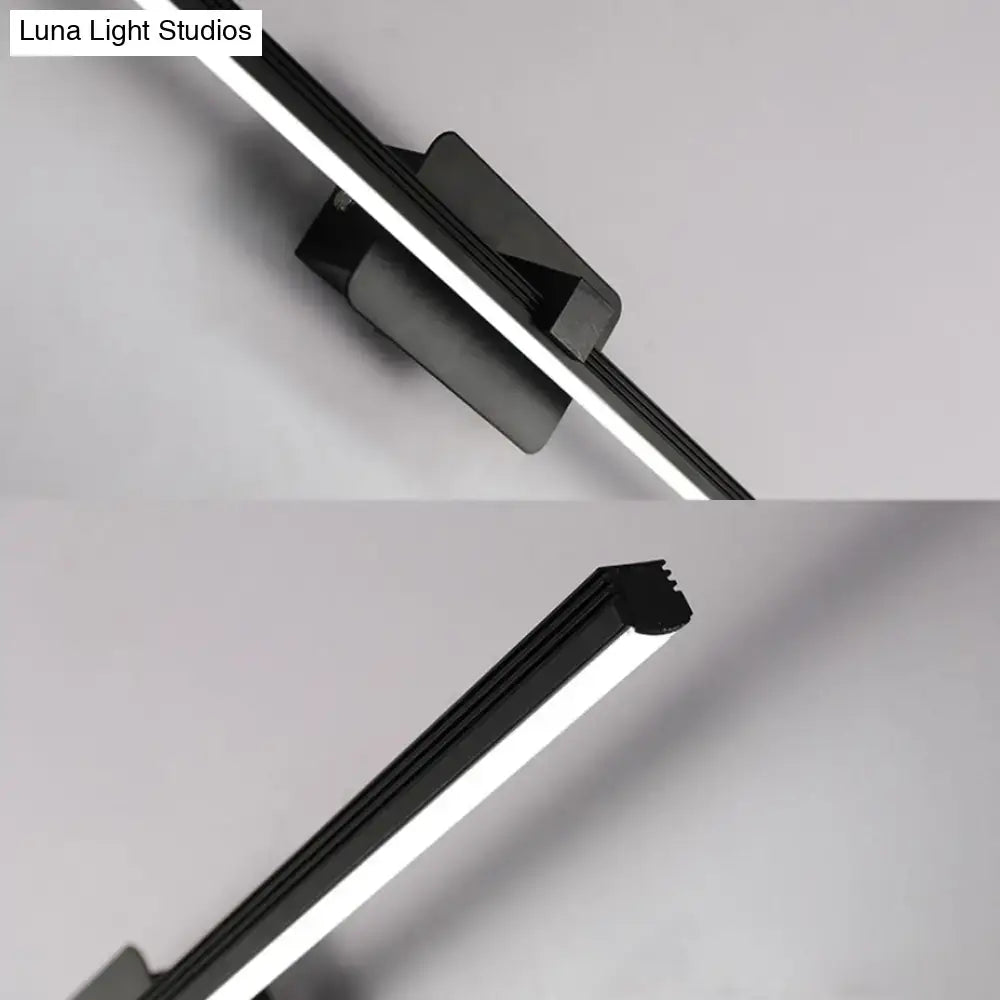 Modern black & white linear light fixture bathroom wall sconce