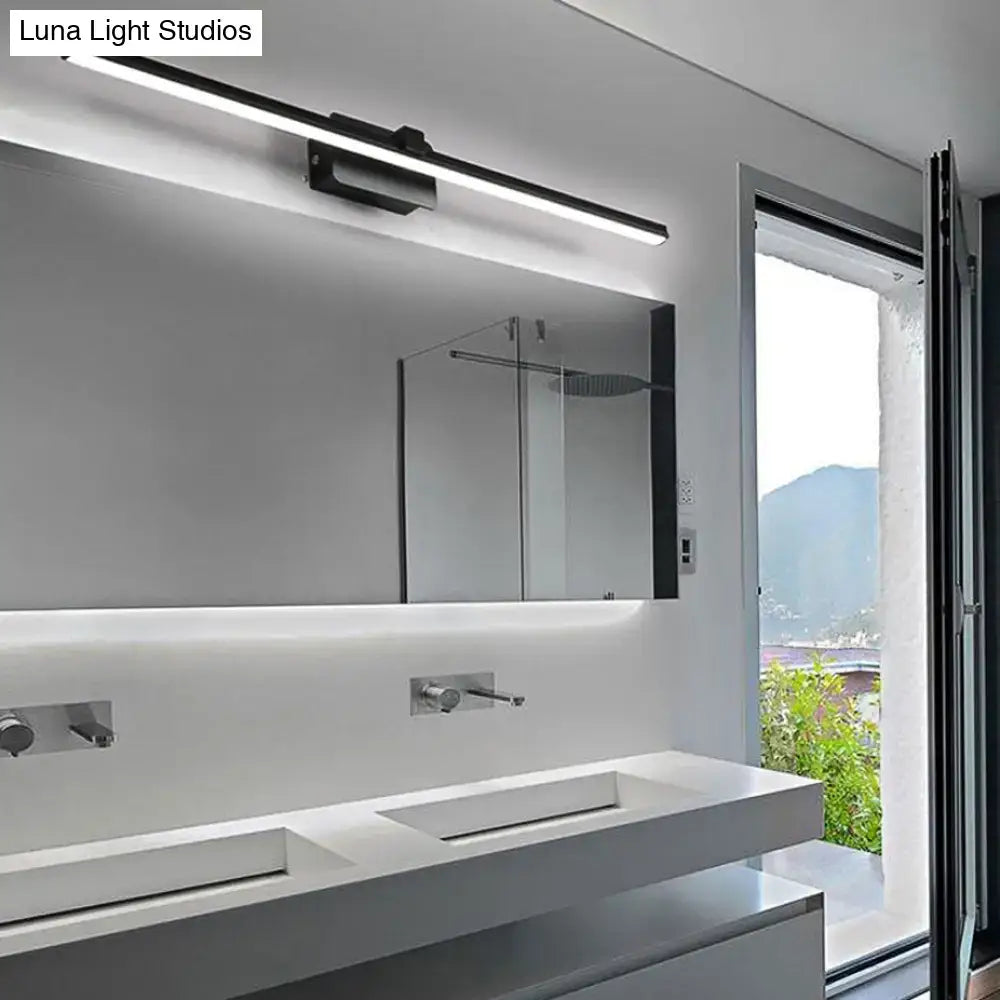 Modern black & white linear light fixture bathroom wall sconce