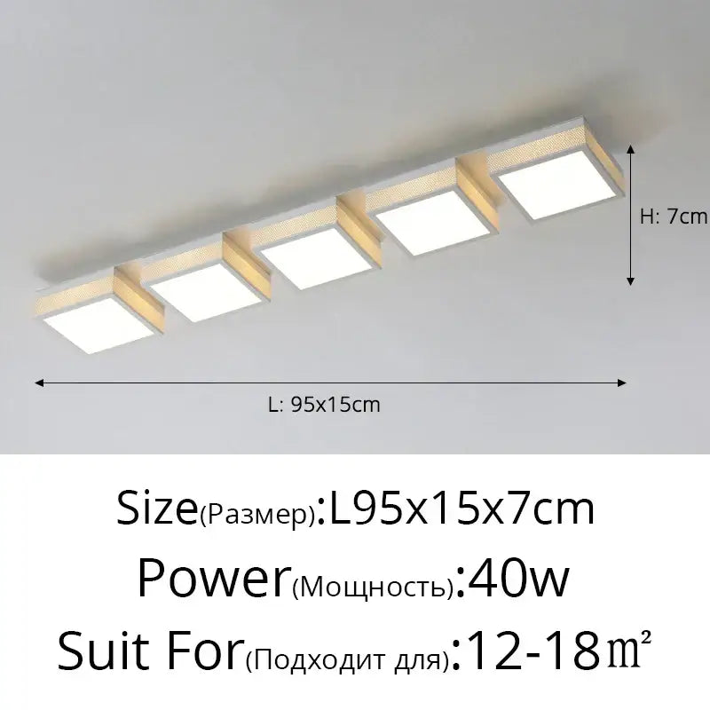 Modern black & white mesh led ceiling lights bedroom square fixture