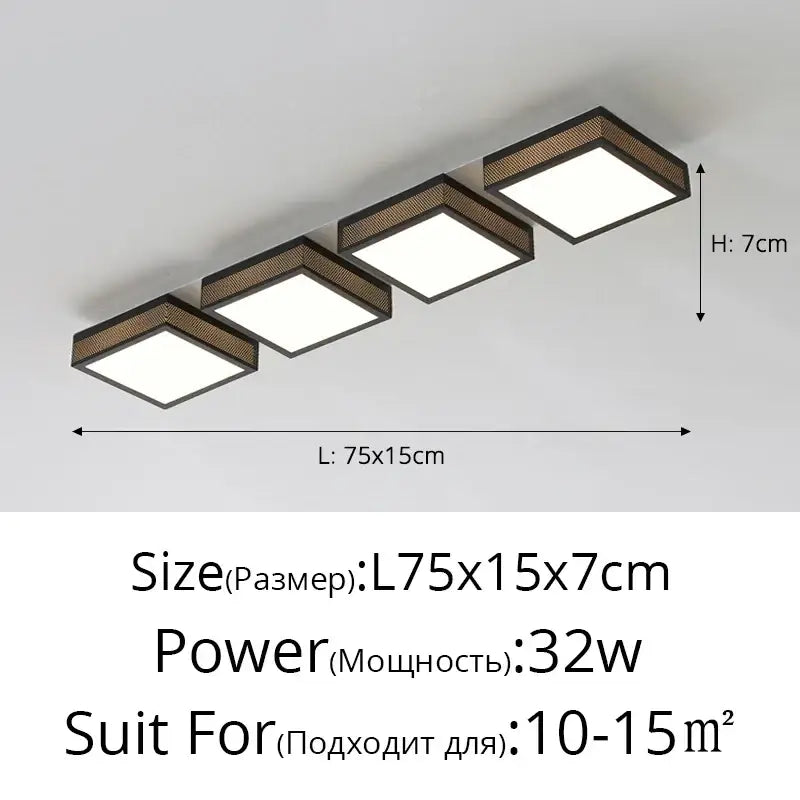 Modern black & white mesh led ceiling lights bedroom square fixture