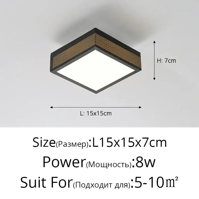 Modern black & white mesh led ceiling lights bedroom square fixture