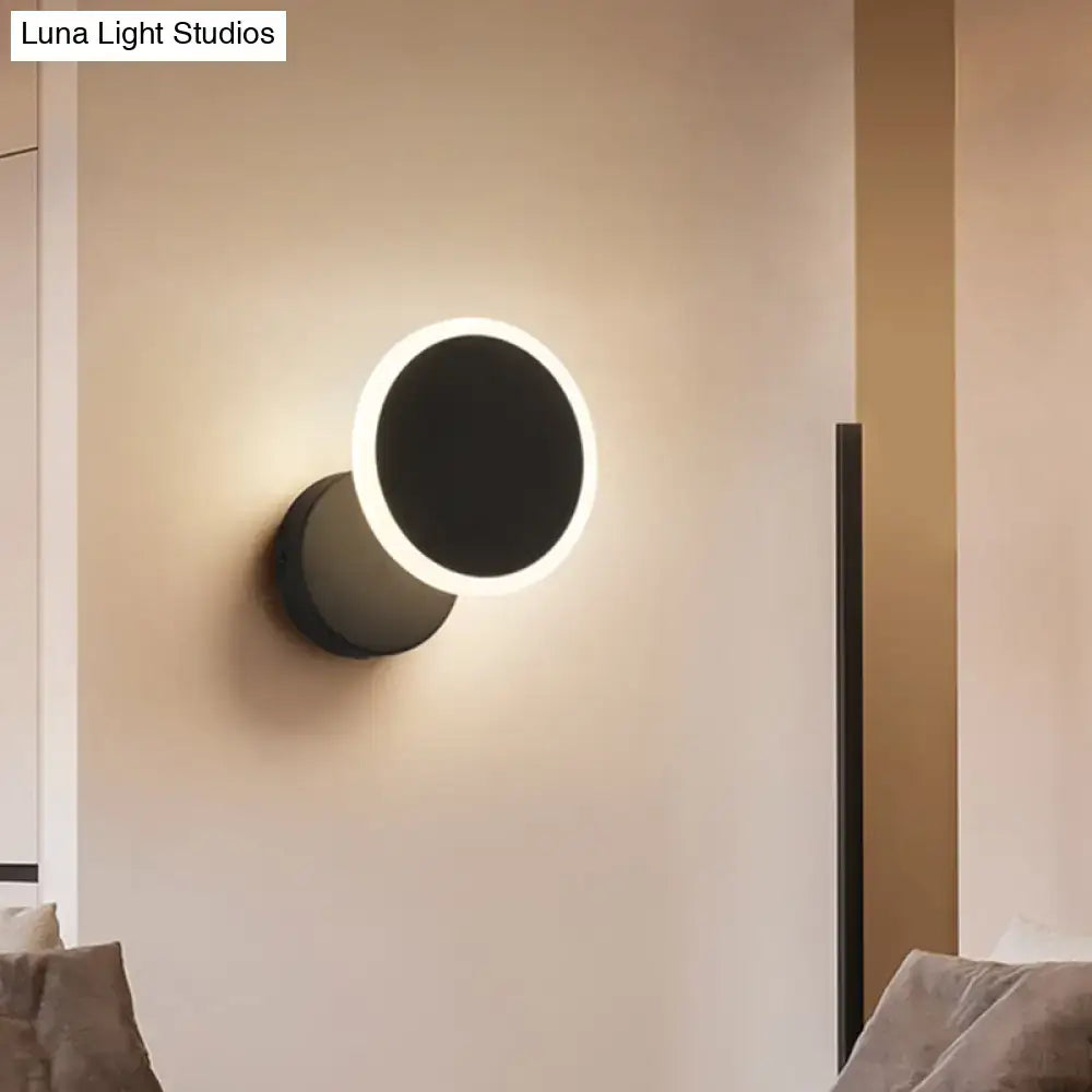 Modern black & white minimalist led wall sconce – living room light